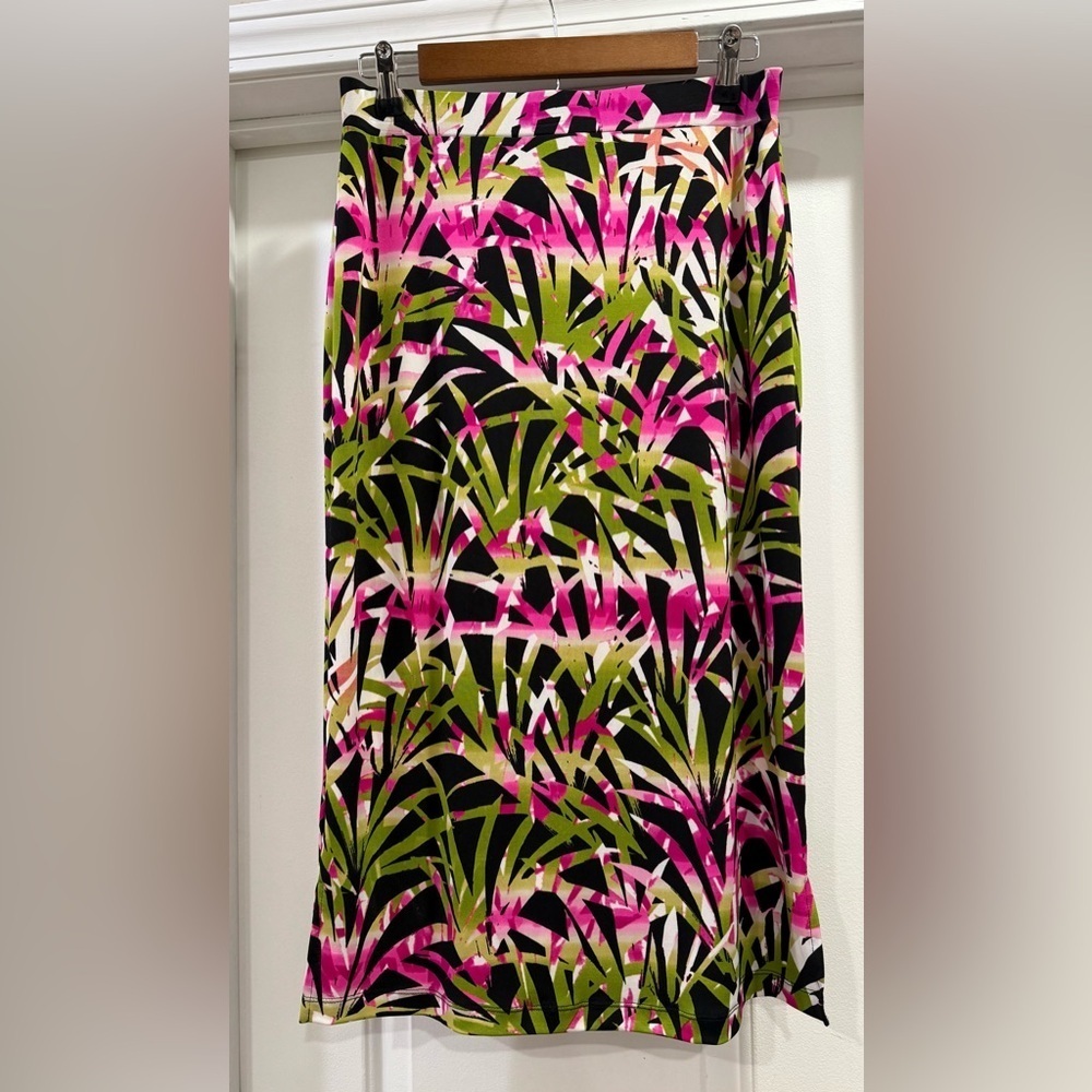 Kasper Tropical Leaf Print Pencil Skirt Size 2